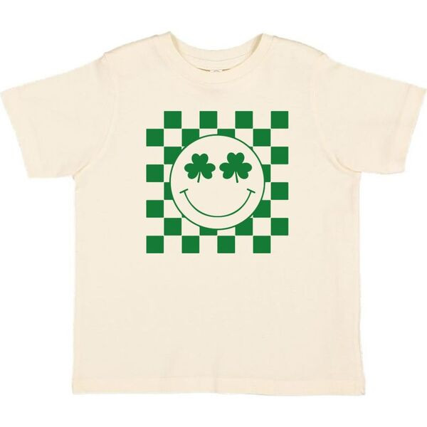 Shamrock Smiley St. Patrick's Day Short Sleeve T-Shirt, Natural | Maisonette