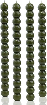 MAITREYA Olive Green Spiral Taper Candles-Set of 4 for Decoration Weddings Party Church-Unscented... | Amazon (US)