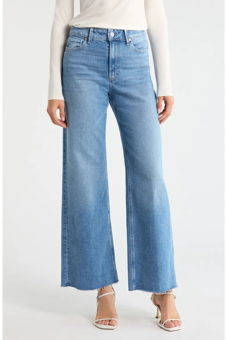 Anessa High Waist Raw Hem Wide Leg Jeans (Women) | Nordstrom | Nordstrom