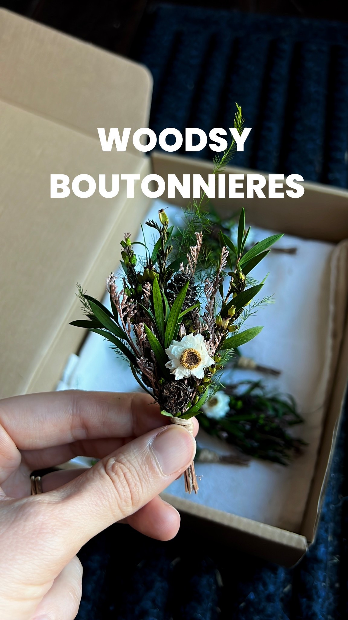 Boutonnieres we got for our wedding. #boutonniere #boutonnieres #weddingboutonniere #groomboutonniere #Groomsmenboutonniere #Rusticwedding #woodsywedding