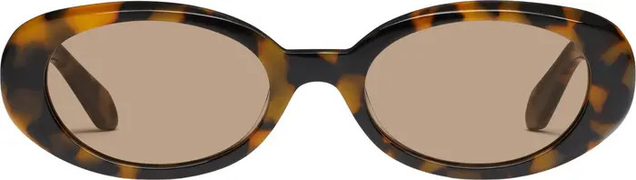 QUAY Felt Cute 52mm Gradient Small Oval Sunglasses | Nordstrom | Nordstrom