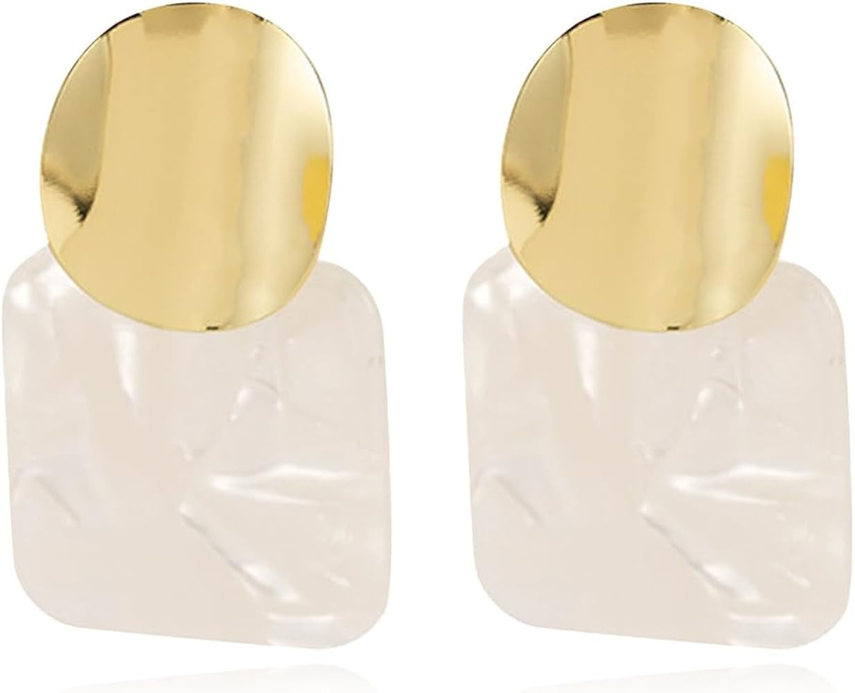 Trendy Light Weight Round White Shell Dangle Earrings for Women Gifts Metal Charming Bohemian Geo... | Amazon (US)