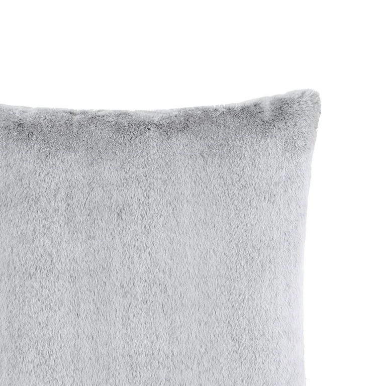 Better Homes & Gardens 20" x 20" Grey Tipped Faux Fur Decorative Pillow | Walmart (US)