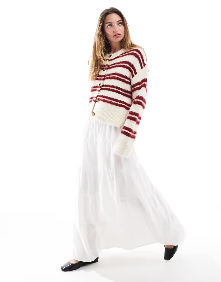 Cotton On tiered maxi skirt in white | ASOS (Global)