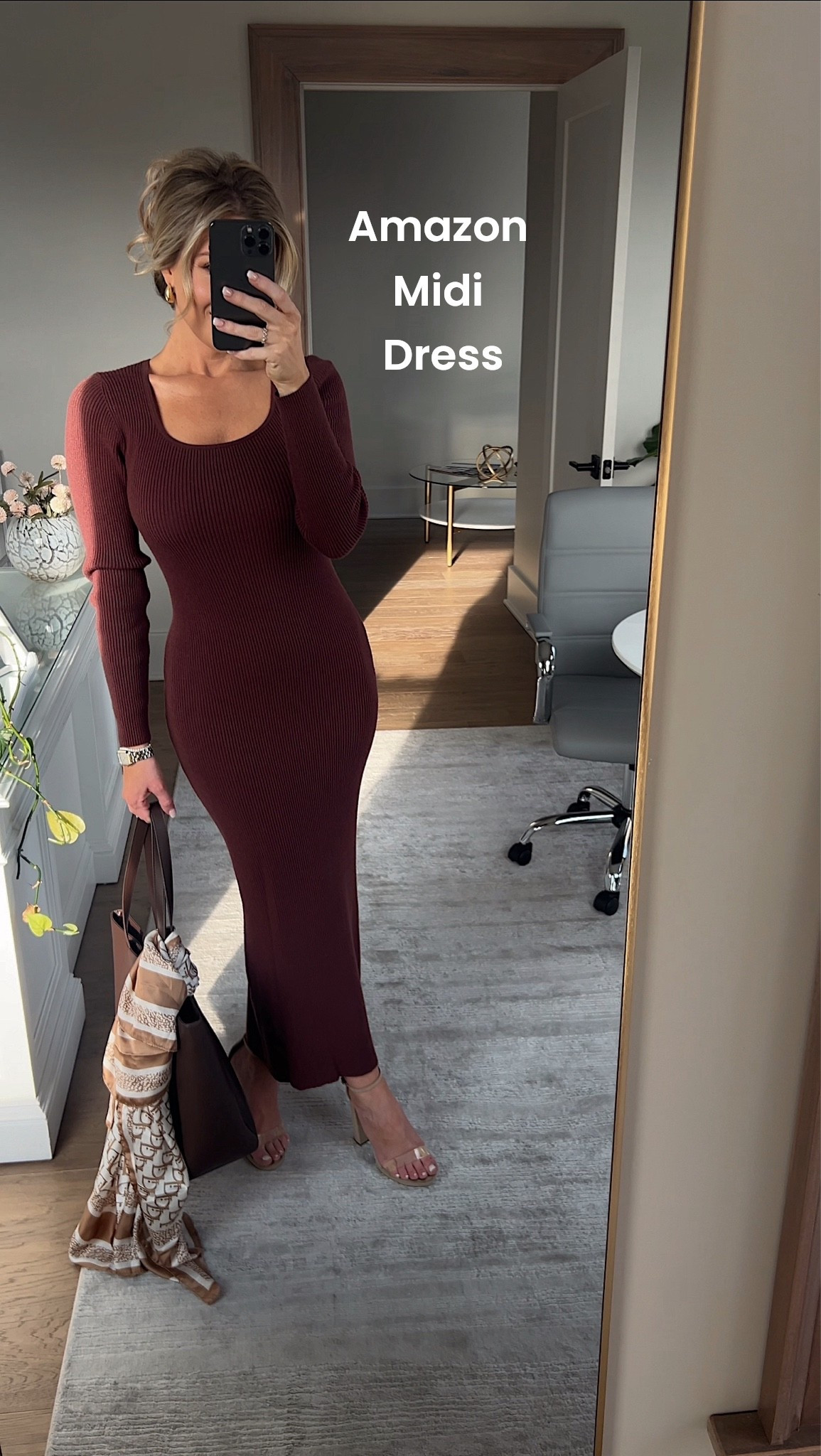 A knit midi dress worth every penny! This dress is sooo cozy and perfect for transitioning into fall! 

I love wearing it to the office! 

Wearing size small. 

#businesscasual #workwear

#LTKootd #LTKWorkwear