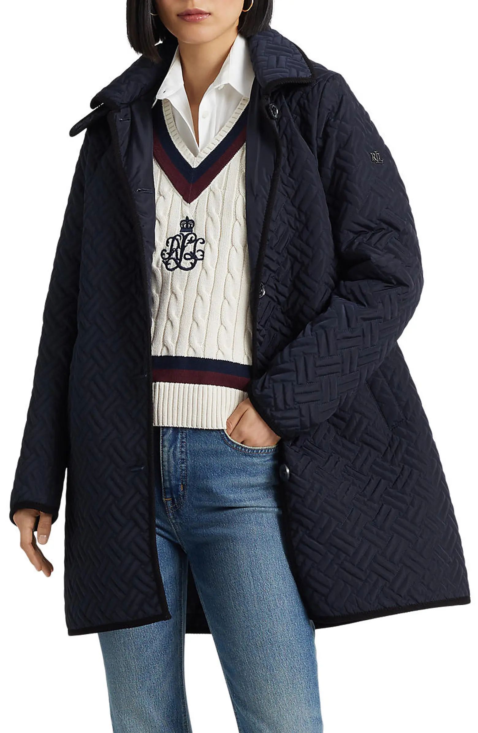 Quilted Snap Front Coat | Nordstrom