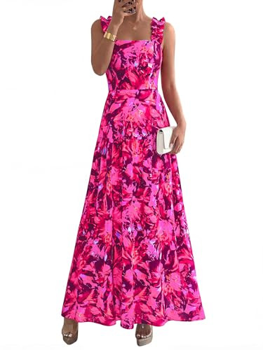 BTFBM Dresses for Women Summer 2026 Formal Sleeveless Smocked Floral Long Wedding Guest Dress Par... | Amazon (US)