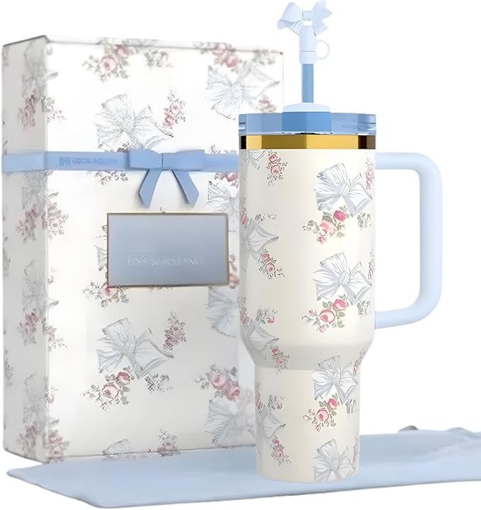 Love Shack Fancy Quencher Tumbler 40 oz Quencher H2.0 with box.40oz Tumbler with Handle,Double Wa... | Amazon (US)