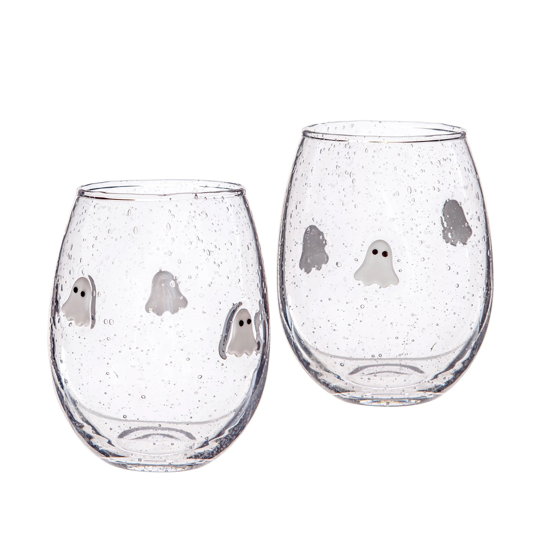 Way to Celebrate 2pack Bubble Stemless Wine Glass Ghost | Walmart (US)