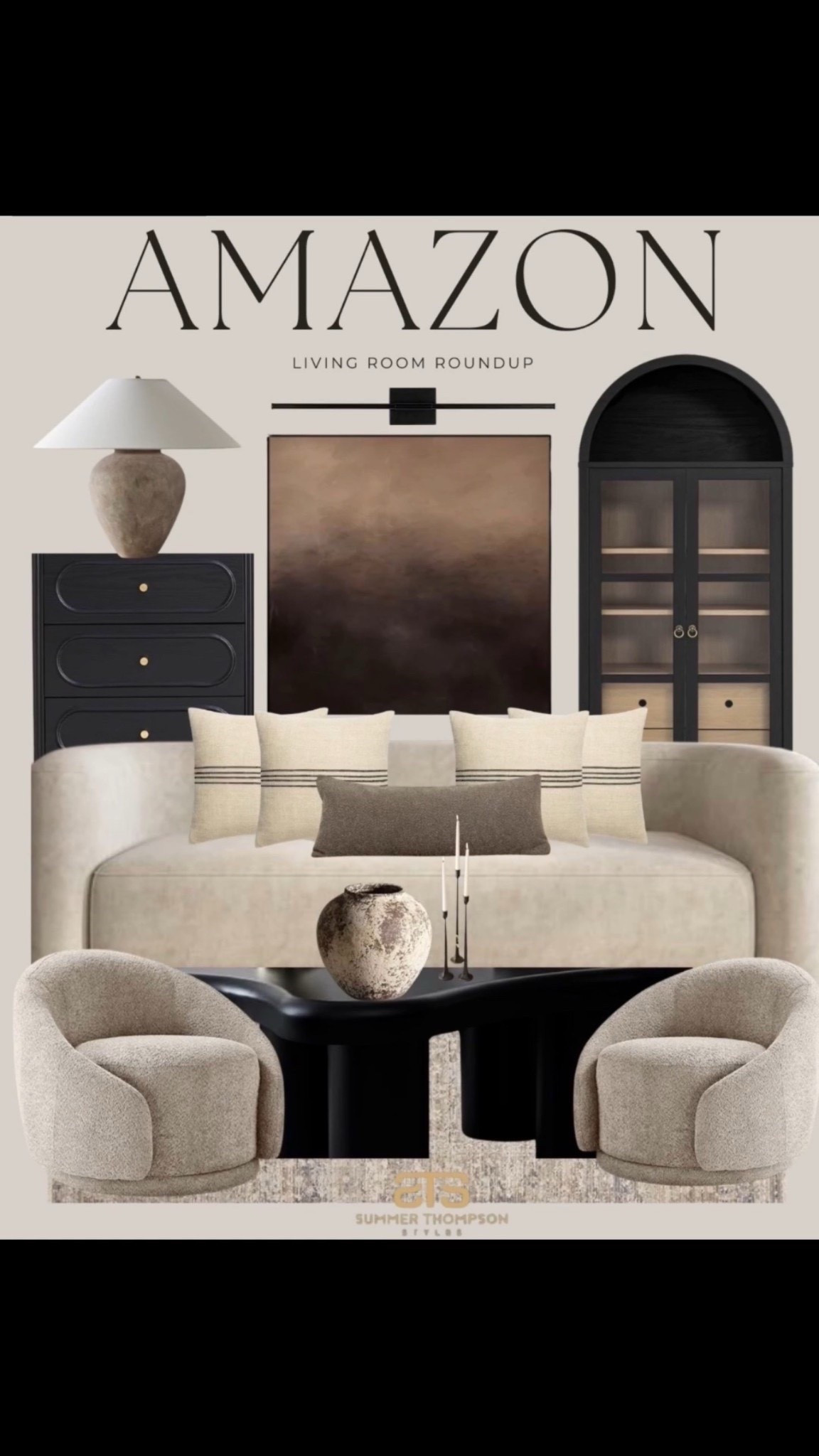 Neutral tones and cozy textures come together in this Amazon living room roundup. 

Boucle Couch. Couch. Living Room. Accent Chair. Swivel Accent Chair. Arched cabinet. Storage Cabinet. Table Side Lamp. Throw Pillows. Decorative pillows. Coffee Table. Wireless Lighting. 

#amazonhome #livingroomdecor #cozyinteriors #modernhomestyle #affordabledecor
#summerthompsonstyles


#LTKdayinmylife #LTKU #LTKHome