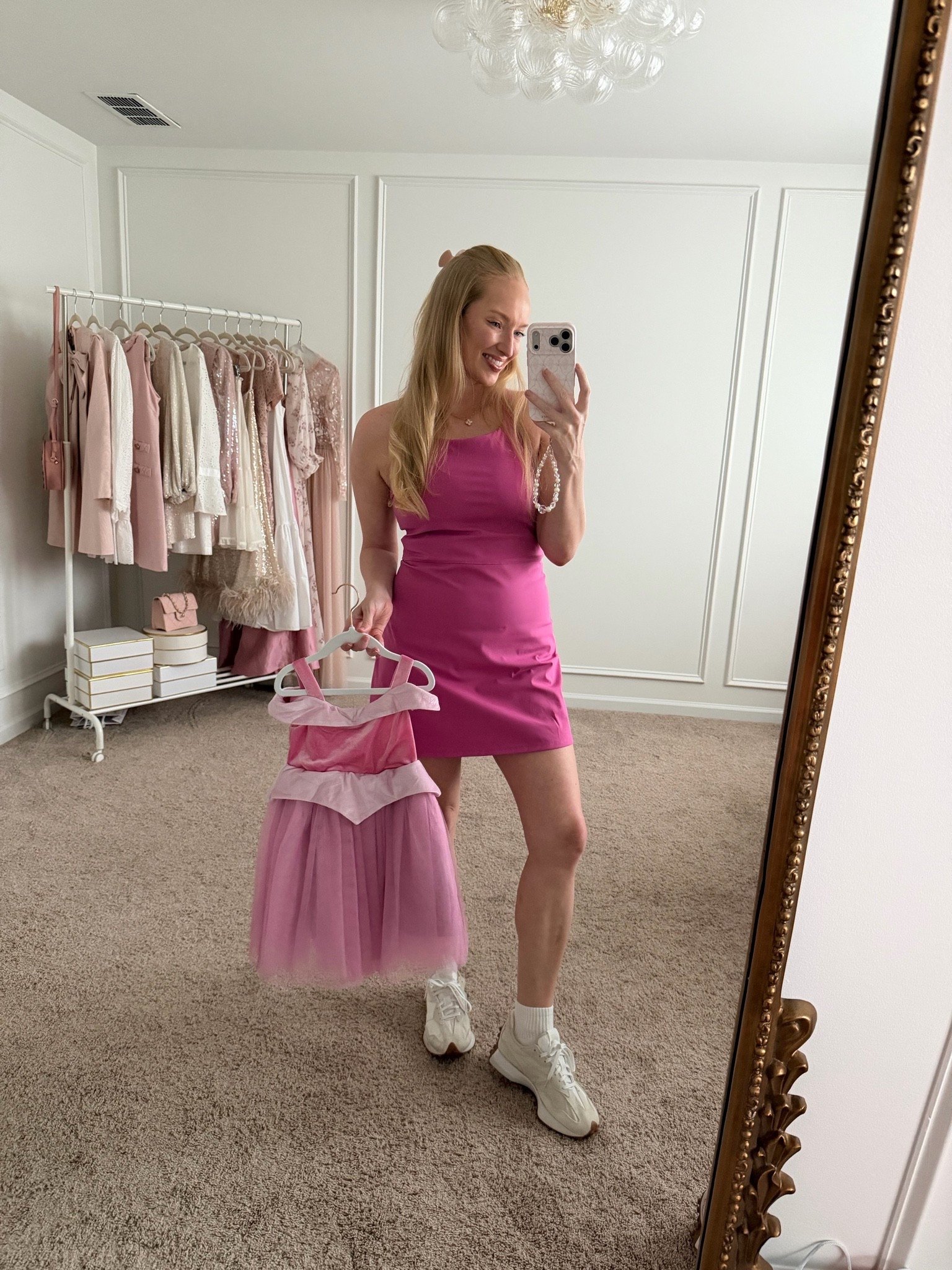 Outfit planning for Disney! Excited to try this new cooking material from spanx because Disney during the summer is the ultimate test 😅 wearing a size small! It matches Josie’s princess dress perfectly 

Spanx promo code: AMANDAJOHNXSPANX 

Case-mate code: STRAWBERRYCHICXO20

Disney outfit // tennis dress // mom outfit // summer outfit // athleisure // pink new balance sneakers // Disney shoes

#LTKmomlife #LTKootd #LTKKids