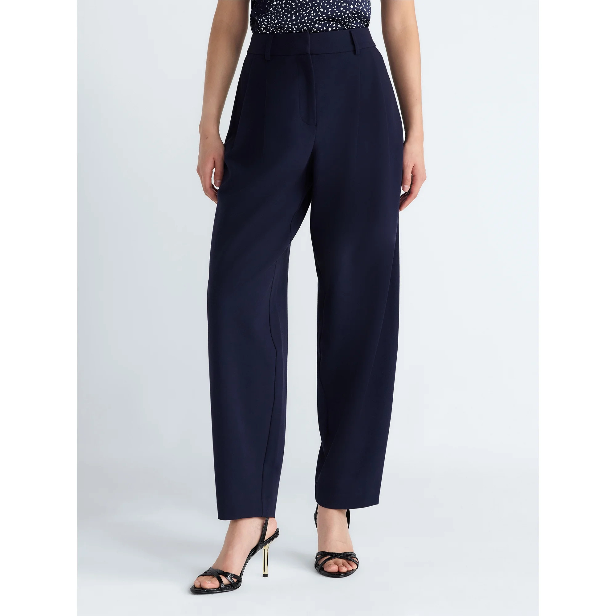 Devil Wears Prada Scoop Collection Women’s and Women's Plus High Rise Pleated Trousers, 30" Ins... | Walmart (US)