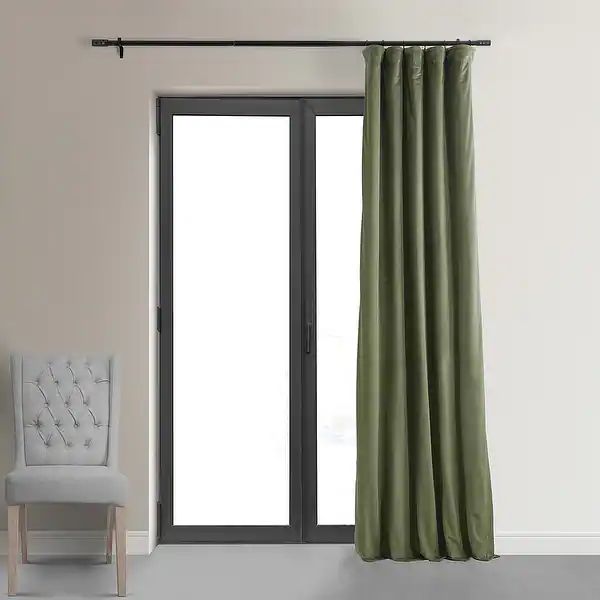 Exclusive Fabrics Signature Hunter Green Velvet Blackout Curtain (1 Panel) - 108 Inches - Hunter ... | Bed Bath & Beyond