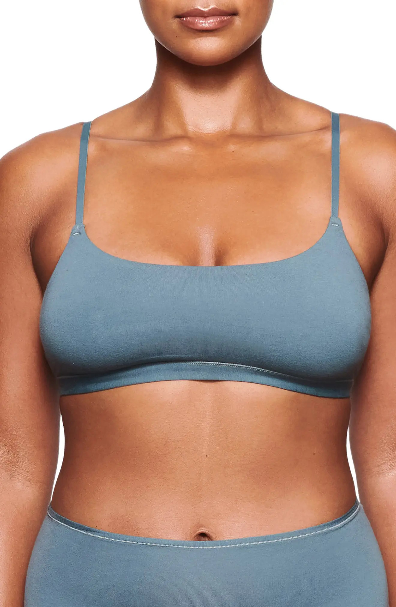 SKIMS Stretch Cotton Jersey Scoop Neck Bralette in Kyanite at Nordstrom, Size 2 X | Nordstrom
