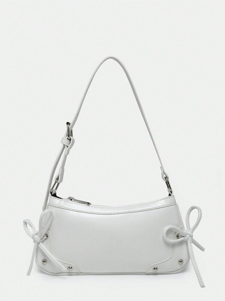 1pc Vintage Simple Ballet Style Shoulder Bag With Bow Decoration, Suitable For Dates, Parties And... | SHEIN