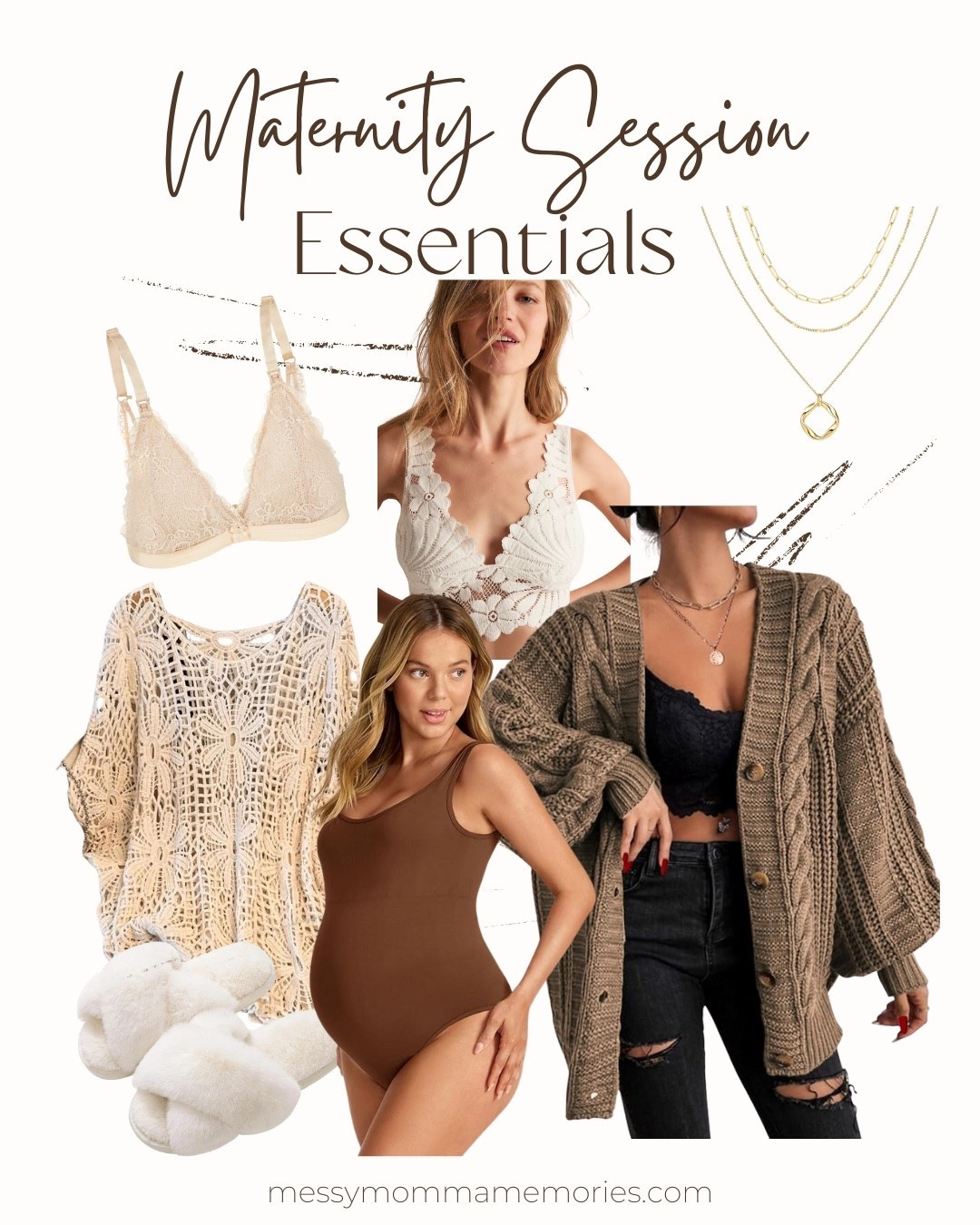 🤍 Maternity Session Essentials
Soft, neutral pieces that photograph beautifully in the studio 🤍
Creams, tans, and warm browns flatter skin tones, prevent color casting, and keep the focus on your growing belly and connection.
Perfect for boho maternity sessions + cozy studio moments.
✨ Tip: Layer with a cardigan or lace bralette for added texture
🔗 Linked my favorite studio-friendly pieces

#LTKBump #LTKmomlife
