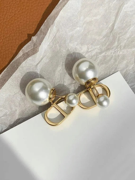 Luxury Fashion Earrings• CD earrings• Luxury Earring• Vintage gold earring• Fashion• We... | Etsy (US)