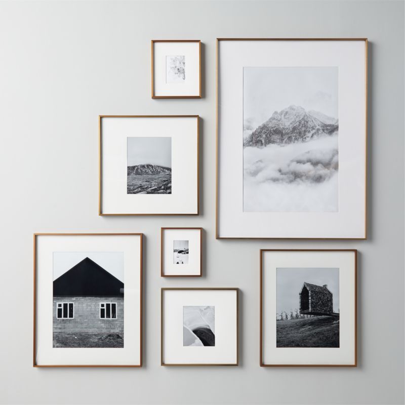 Gallery Brass Picture Frames with White Mats | CB2 | CB2