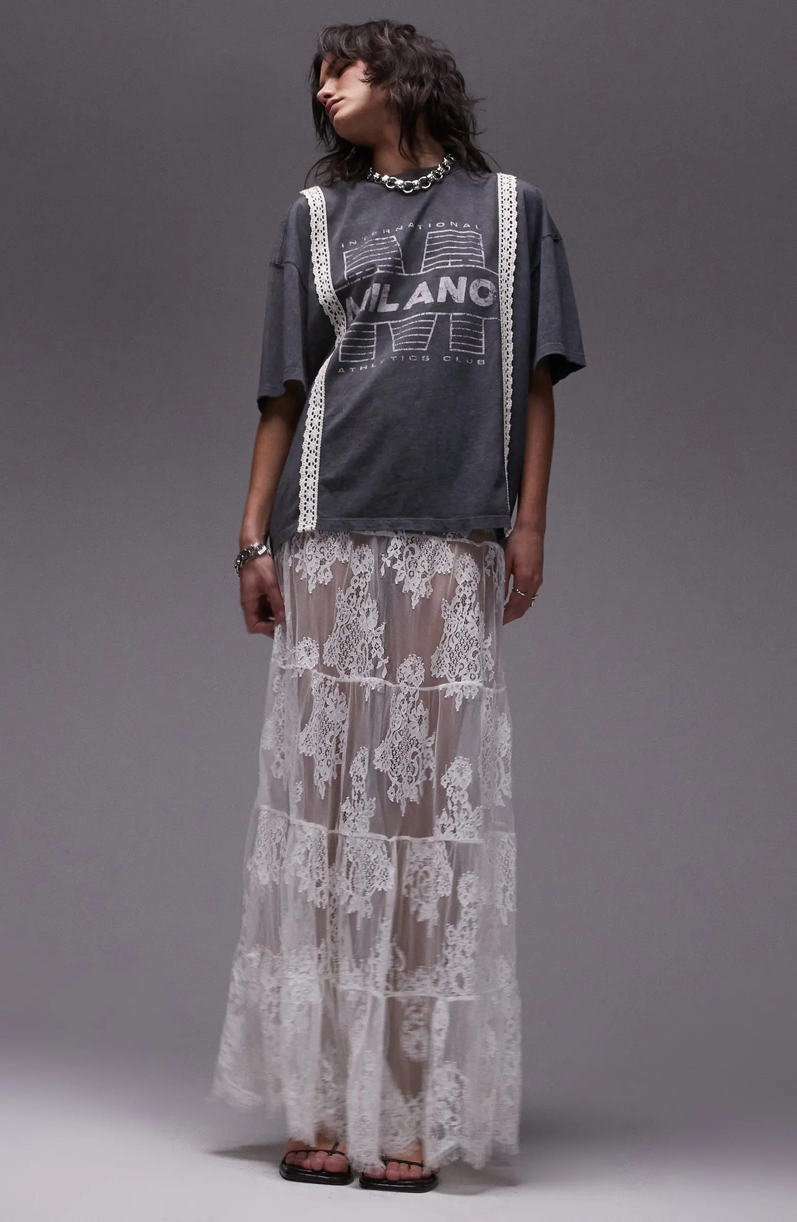 Topshop Tiered Sheer Lace Maxi Skirt | Nordstrom | Nordstrom