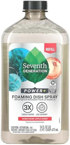 Seventh Generation Honeycrisp Apple Foaming Dish Spray Refill, 16 Fz | Amazon (US)