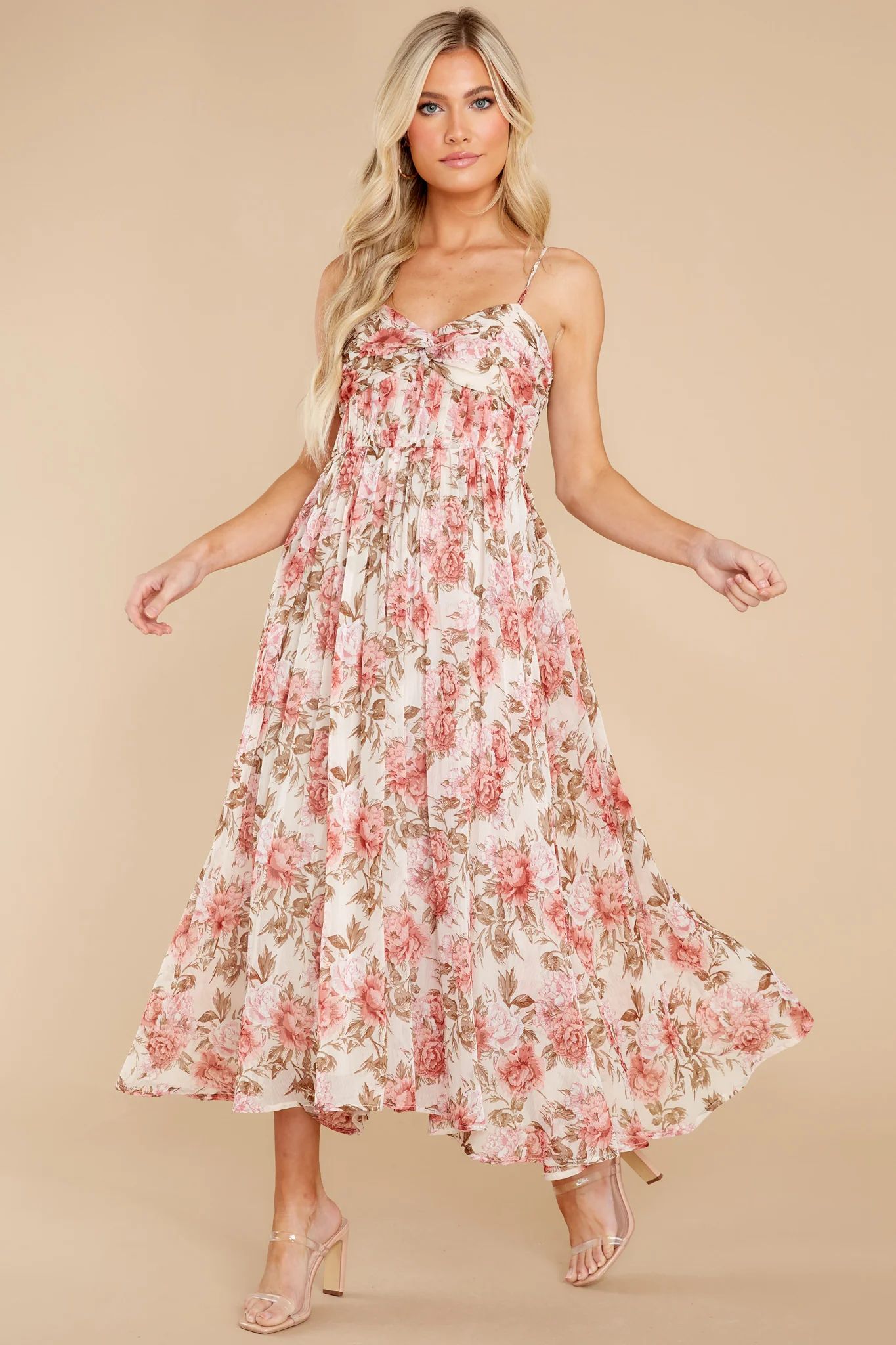 Darling Discovery Pink Floral Print Maxi Dress | Red Dress 