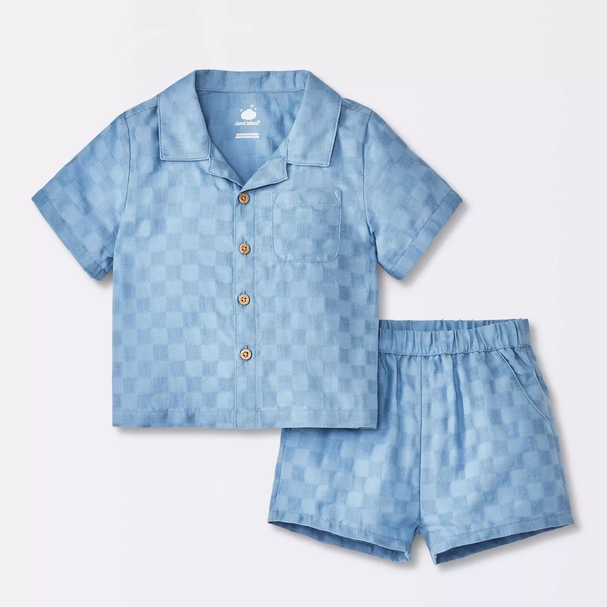Baby Boys' Checkered Top & Bottom Set - Cloud Island™ Blue | Target