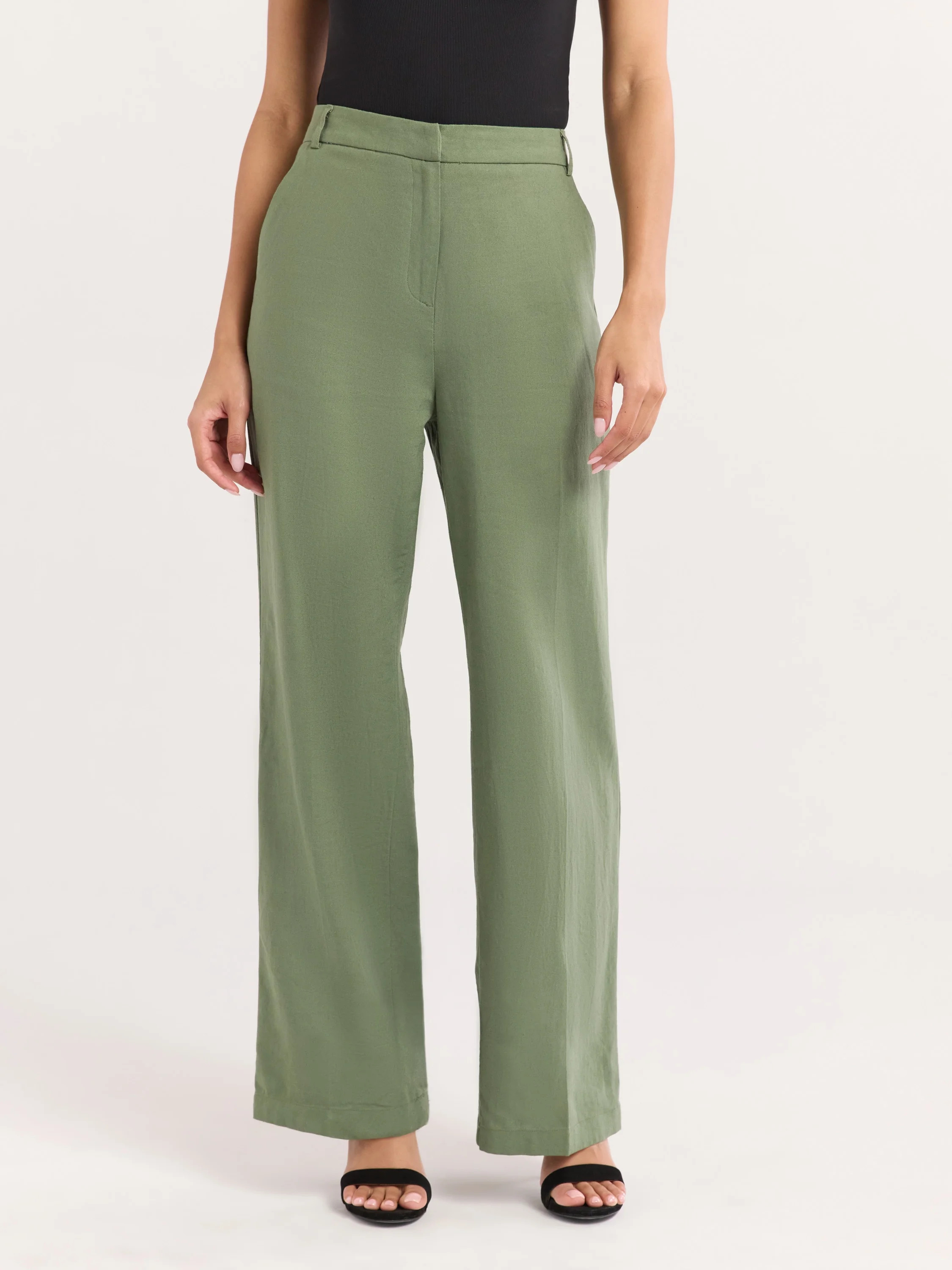 Sofia Jeans Women's and Women's Plus Linen Blend Wide Leg Pants, 32" Inseam, Sizes 0-28W | Walmart (US)
