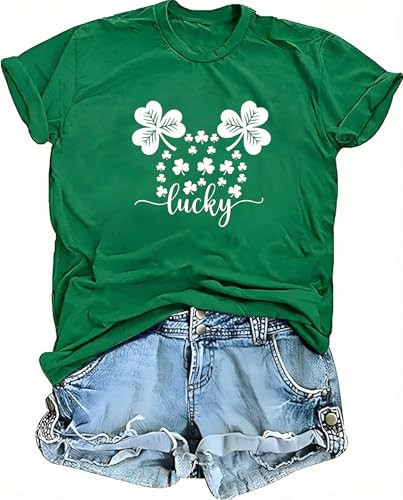 St Patricks Day Shirt Women Lucky Irish Shamrock Tshirt Green Saint Pattys Day Clover Graphic Tee Tops | Amazon (US)