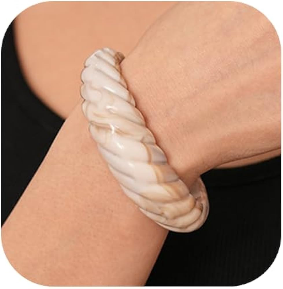 Acrylic Resin Bracelet for Women Chunky Square Bracelets Wide Wristbands Bangle Punk Jewelry | Amazon (US)