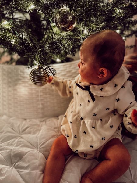 Cute Velvet Bow Romper For Baby Perfect For The Holidays!
#velvetbow #babyromper #holidayoutfit #babyoutfit #babyholiday #treecollar #happyholidays #christmasbaby

#LTKSeasonal #LTKkids #LTKbaby