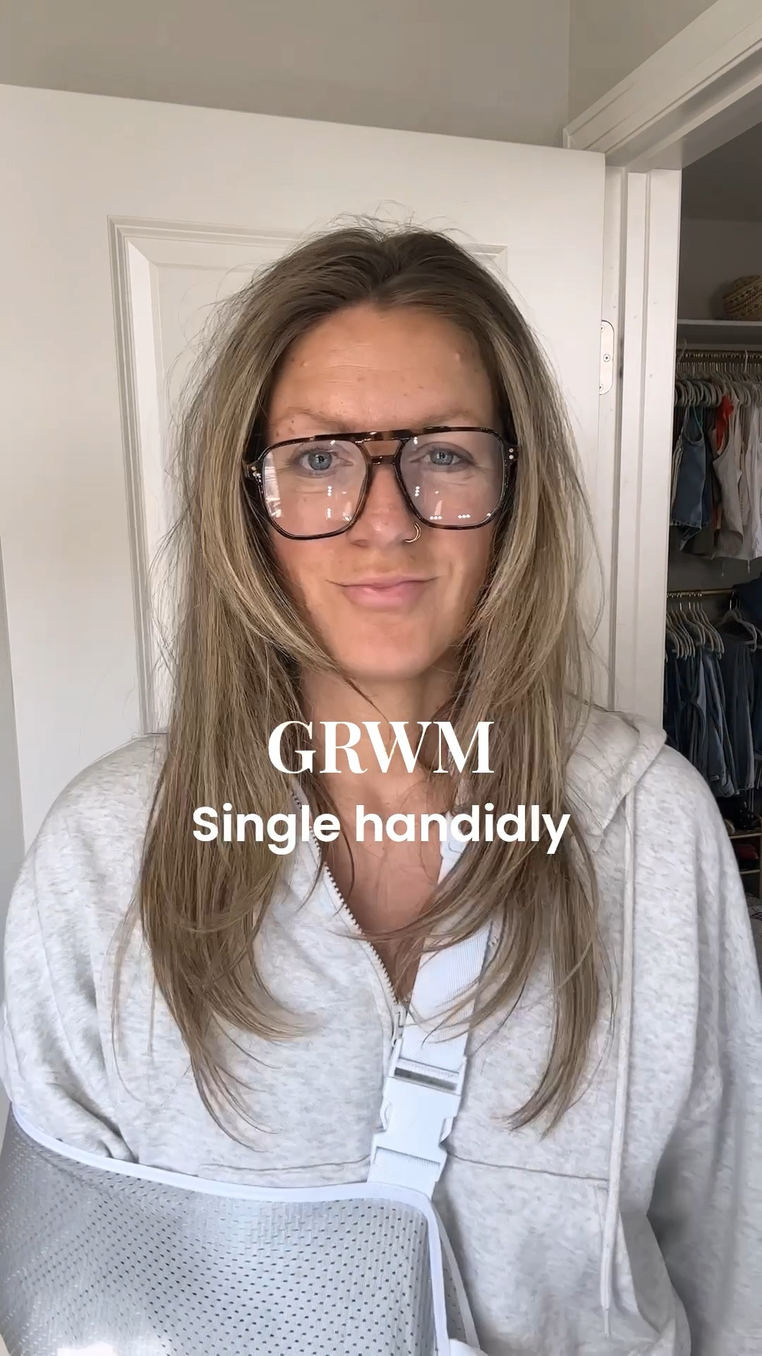 GRWM with one hand 🫠 all my daily makeup products are saved here! 

Tarte Concealer color: 22N
MAC powder color: NC40
Bronzer color: light-medium
Eyeliner color: Sick Tat Bro
Mascaras: black brown 
Lip liner: nude whisper
Lip gloss: champagne 

#LTKTall #LTKBeauty #LTKOver40