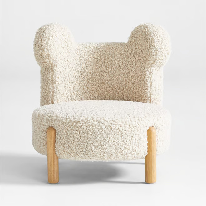 Kids Sherpa Bear-Shaped Chair + Reviews | Crate & Kids | Crate & Barrel