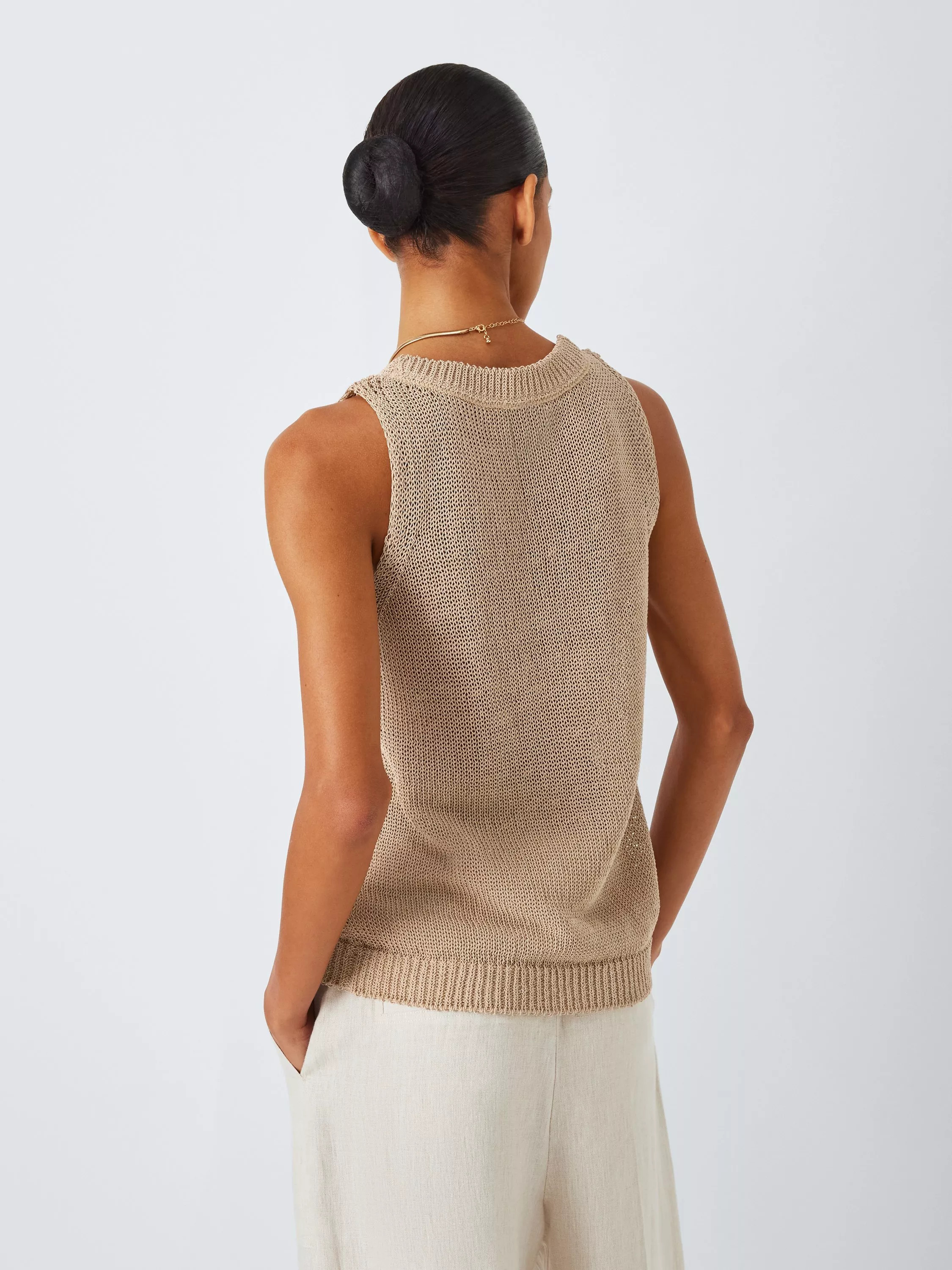 John Lewis Cotton Blend Metallic Vest | John Lewis (UK)