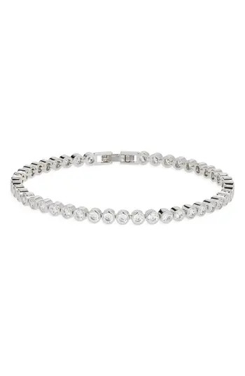 Nordstrom Cubic Zirconia Bezel Tennis Bracelet in Clear- Silver at Nordstrom Rack | Nordstrom Rack