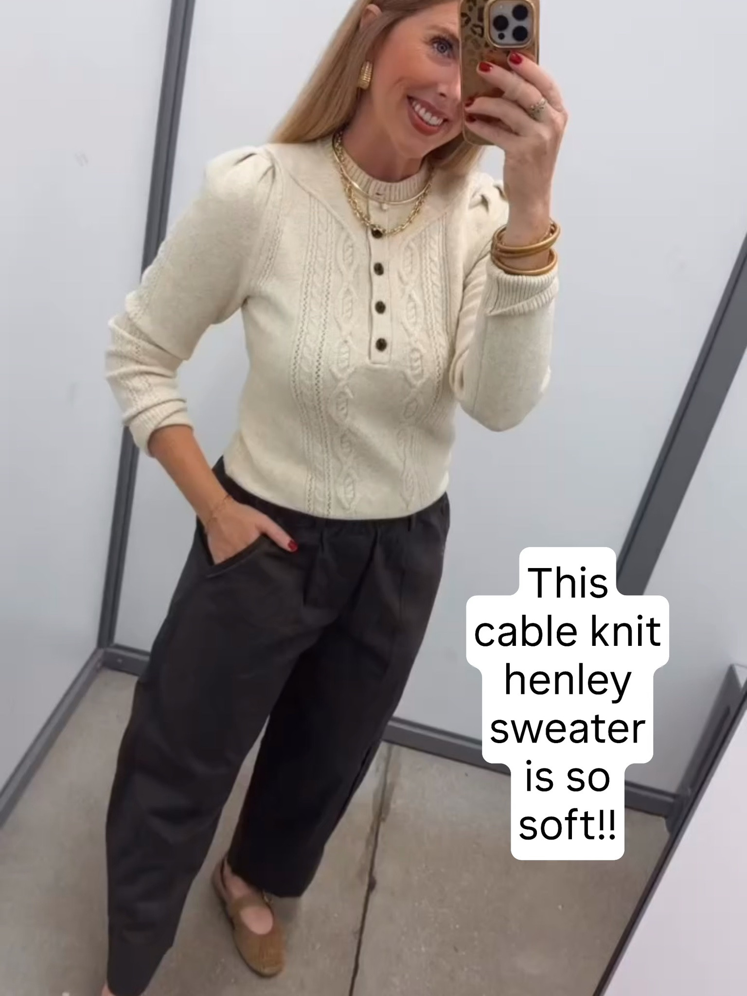 Soft henley sweater from Walmart

#LTKootd