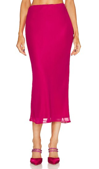 Juliet Chiffon Skirt in Raspberry | Revolve Clothing (Global)