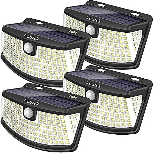 Aootek Solar Lights 120 LEDs with Lights Reflector,270 Degree Wide Angle, IP65 Waterproof, Securi... | Amazon (US)