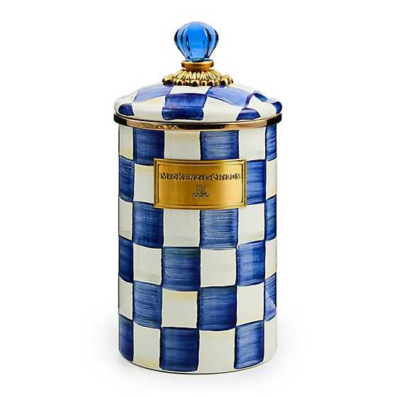Royal Check Enamel Canister - Large | MacKenzie-Childs