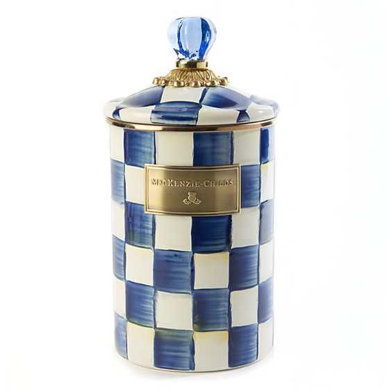 MacKenzie-Childs | Royal Check Enamel Canister - Large | MacKenzie-Childs