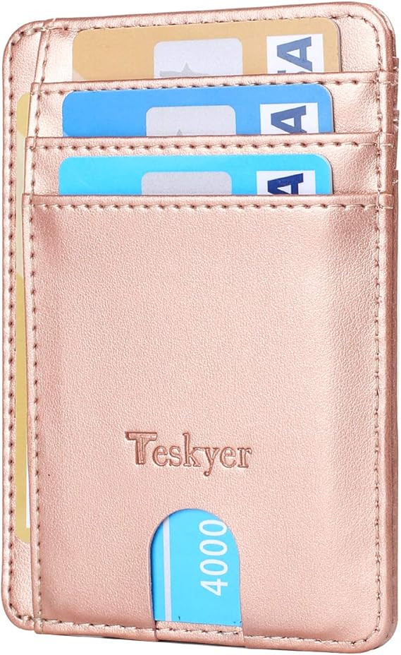 Teskyer Minimalist Wallet, Slim Wallet for Men Women, Credit Card Holder Wallet, RFID Blocking Fr... | Amazon (US)