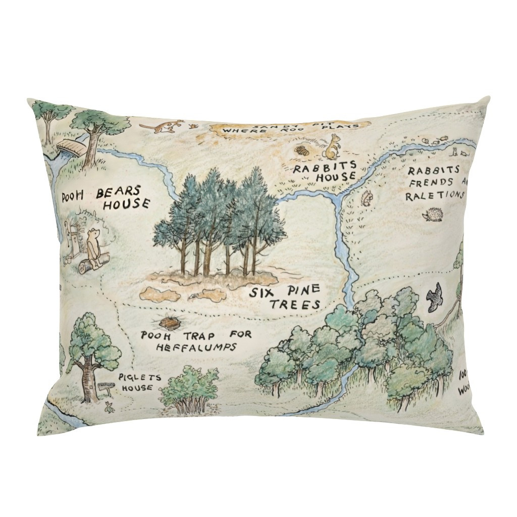 100 Acre Woods Map Winnie-the-Pooh Classic Original Pillow Sham | Spoonflower | Spoonflower