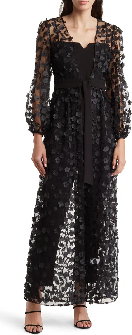 Julia Jordan Floral Overlay Jacket & Belted Jumpsuit | Nordstrom | Nordstrom