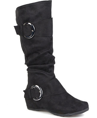 Journee Collection Women's Jester Rouched Buckle Mid Shaft Boots - Macy's | Macy's
