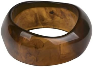Chunky Acrylic Cuff Bangle Bracelet Scales Stretch Bangle Colorful Irregular Geometric Resin Acet... | Amazon (US)