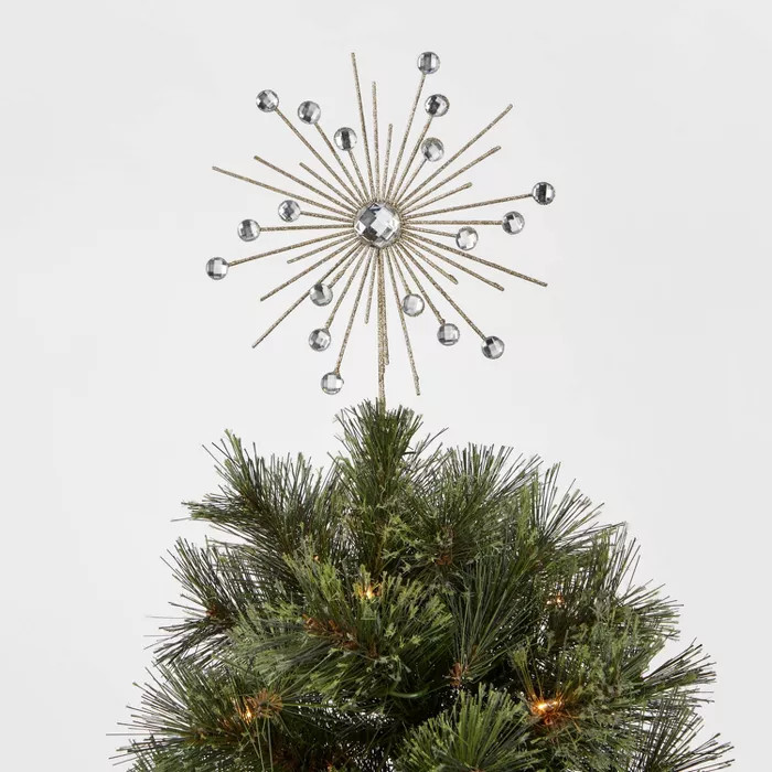 10in Unlit Gem Burst Tree Topper Gold - Wondershop™ | Target
