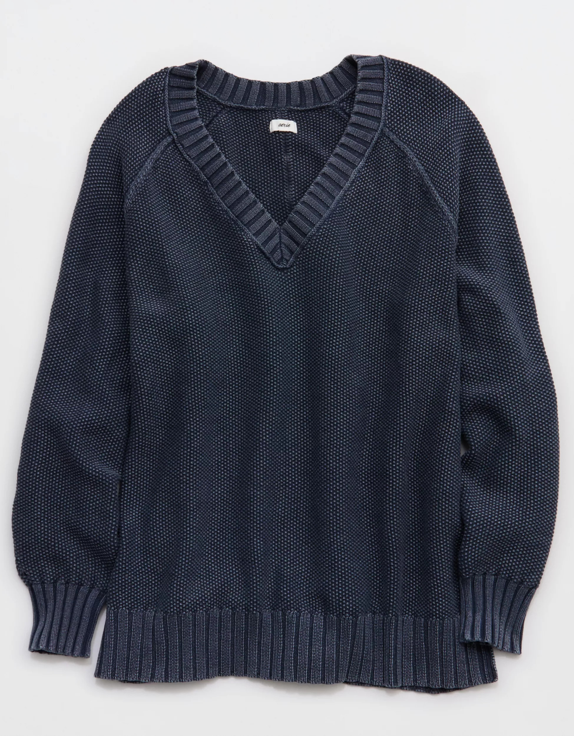 Aerie Vintage Cotton V Neck Sweater | Aerie