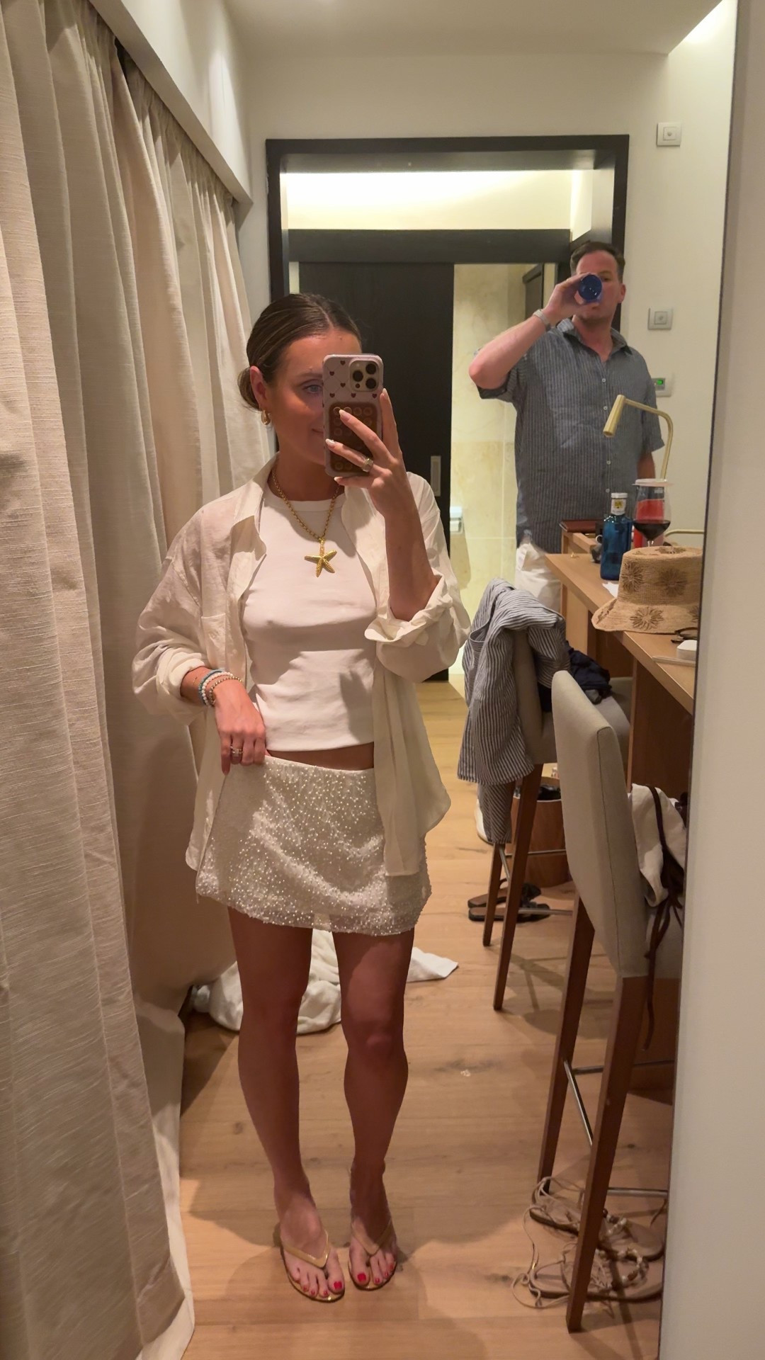 Dinner + rooftop drinks in Mallorca Spain outfit. Love this little beaded skort and thought this was a good way to kind of dress it down. Could also pair with a graphic tee to dress it down 

#LTKSummerEdit #LTKTravel