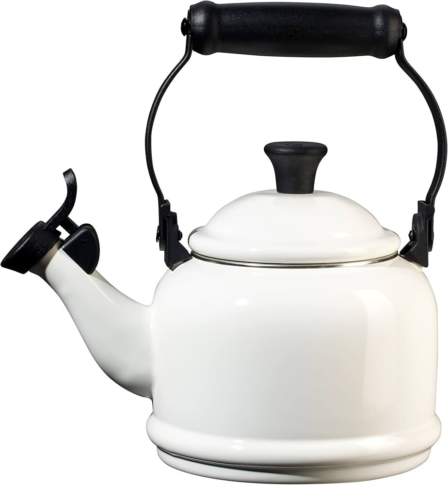 Le Creuset Enamel On Steel Demi Tea Kettle, 1.25 qt., White | Amazon (US)