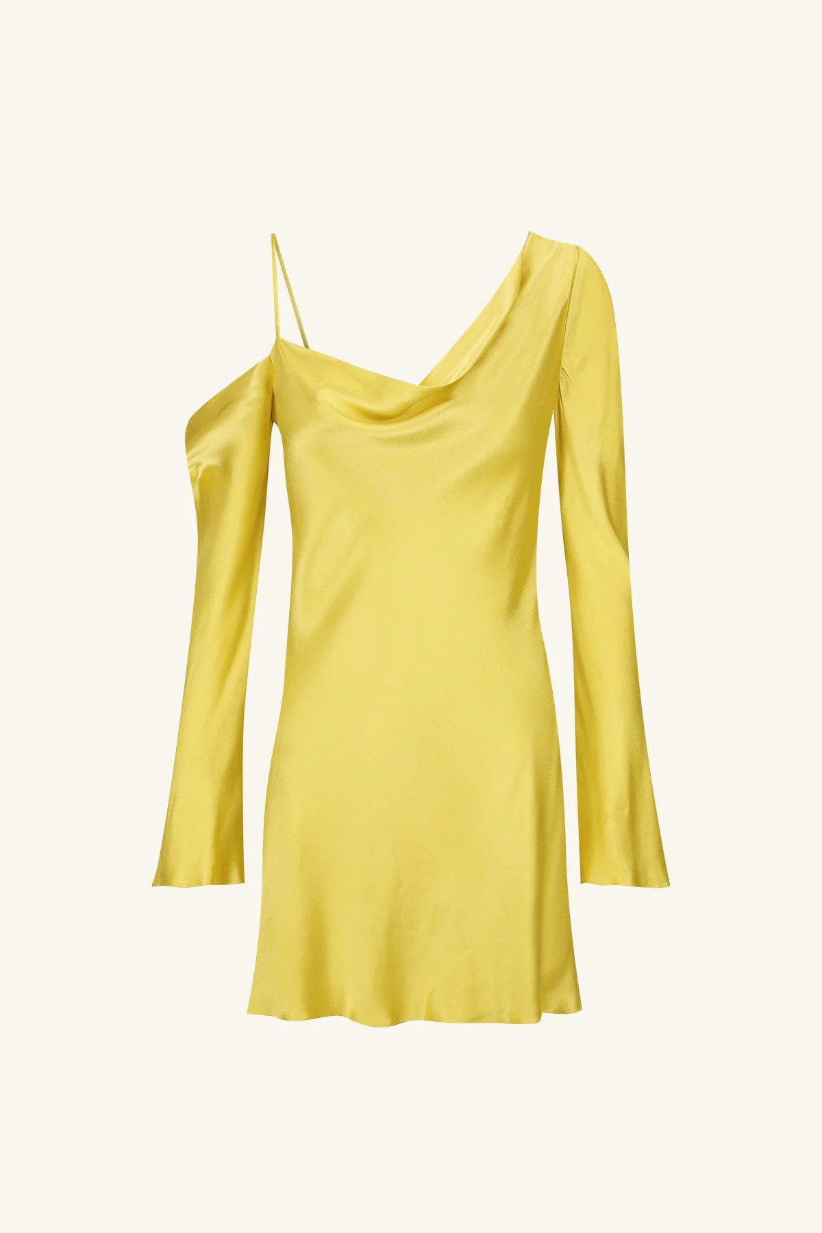 SOFIA ASYMMETRICAL LONG SLEEVE MINI DRESS | LIME | DRESSES | SHONA JOY | Shona Joy