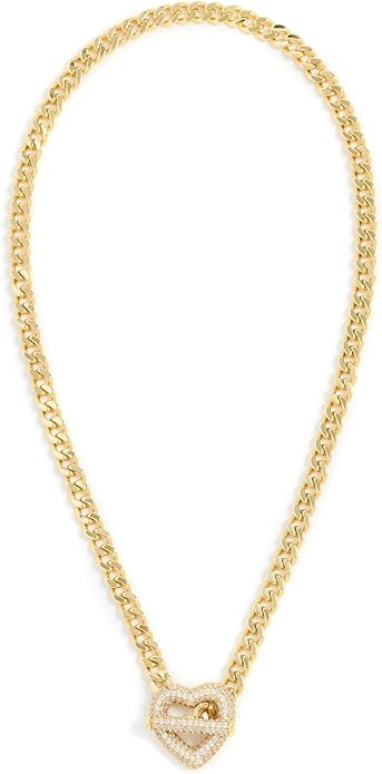 By Adina Eden Women's Pave Heart Toggle Cuban Link Necklace | Amazon (US)